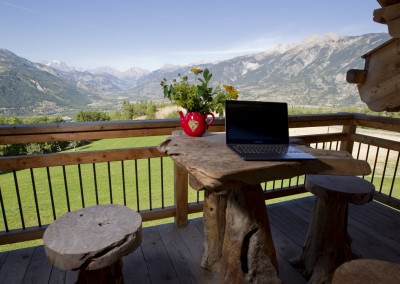 Terrasse superbe vue - Chalet de montagne familial à louer à Risoul Vars Alpes du sud
